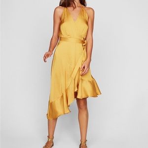 Beautiful, mustard gold high low wrap dress